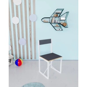 Güzelkan Madeni Eşya Çocuk Etkinlik Oyun Çalışma Sandalyesi Füme