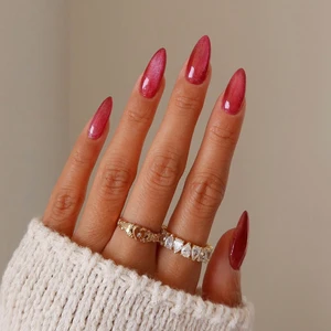 Tips Art Pembe Sedefli Badem 24’lü Takma Tırnak Seti ve Zararsız Yapıştırıcı