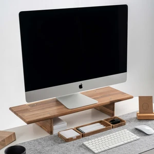 Monitör Yükseltici, Monitör Standı, Ahşap Ekran Yükseltici, Monitör Yükseltme Standı - Ceviz