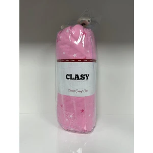 Ranforce Lastikli Çarşaf Seti Çift Kişilik Yıldız Desenli Pembe