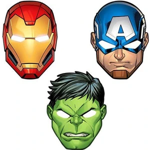 Parti Dükkanım Hulk-Iron Man Yenilmezler Kağıt Maske 6 Adet