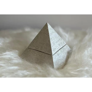 Kapaklı Keops Piramiti Küllük-Dekoratif Obje Gri