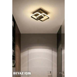 Kare Hol,antre,yatak Odası,çocuk Odası Için Modern LED Avize Siyah Kasa Beyaz Işık