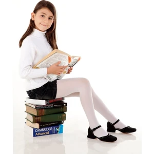 Çorapdiyarı & Bella Calze Mikro 50 Düz Beyaz Çocuk Külotlu Çorap