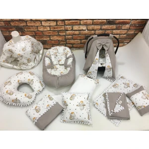 Buse Baby Home BUSEBABYHOME Buse Baby Home Kahverengi Çok Amaçlı Babynest , Puset Örtüsü ve Minderi , Alt Açma ve Battaniye, Nevresim Takımı 15'li Set