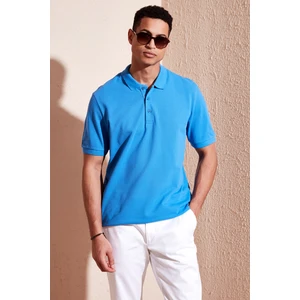 % 100 Pamuk Regular Fit Düğmeli Polo Yaka T-Shirt Erkek Polo Yaka T-Shirt 5902127