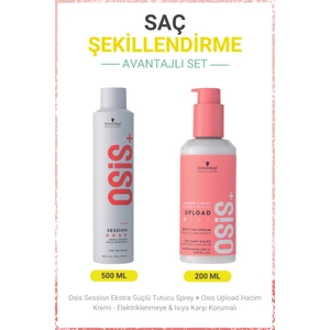 Schwarzkopf Osis Ekstra Güçlü Tutucu Sprey Ve Upload Hacim Kremi 500 Ml + 200 Ml Elektriklenmeye Karşı Koruma