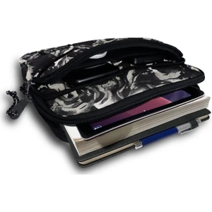 İki Bölmeli Fermuarlı  Cepli Tablet Çantası