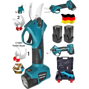 Germany Steel 972RP Armut Çift Akülü Çelik Şanzuman Şarjlı Dal Ağaç Kesme Bağ Budasma Makası 2 Adet Bıç