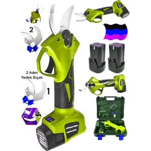 Germany Steel 982RP Armut Çift Akülü Çelik Şanzuman Şarjlı Dal Ağaç Kesme Bağ Budasma Makası 2 Adet Bıç