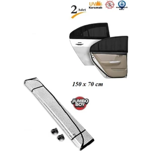Arka Yan Cam Güneşlik  2 Adet Perde ve 150*70 Ön Cam Katlanır Güneşlik