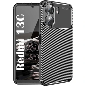 M.TK Moveteck Xiaomi Poco C65 Kılıf Kamera Korumalı Karbon Desenli Görünümlü Uzun Ömürlü Renk Atmaz