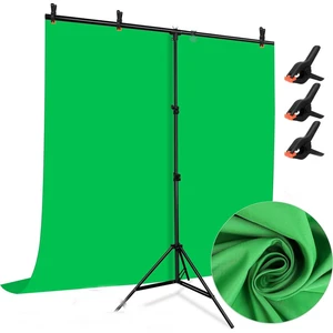 150*200CM T Stand Bar + 150X200CM Yeşil Fon Perde Background Backdrop Çekim T-Shape