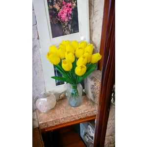 Yapay Çiçek Islak Sarı Lale 20 ' Li Demeti