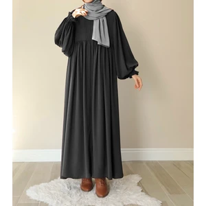 Nas Tesettür Ipek Ferace -Siyah