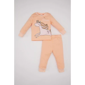 Kız Bebek Unicorn Baskılı Uzun Kollu Pijama Takımı C0666A524SP