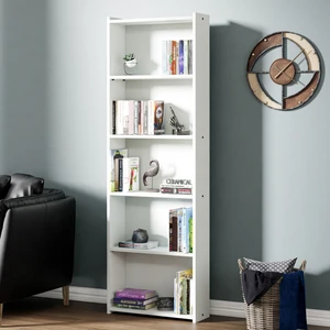 KTS2 Modern 5 Raflı Kitaplık - 60x180cm - Beyaz