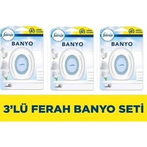 Banyo Hava Ferahlatıcı Oda Kokusu 3'lü Set (Temiz Çarşaf Ferahlığı)