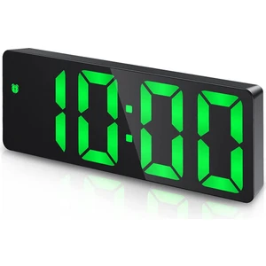 Çalar Saat, Yatak Odası Için LED Saat, Sıcaklık Göstergeli Elektronik Masaüstü Saati, Ayarlanabilir Parlaklık (Yeşil) (Yurt Dışından)