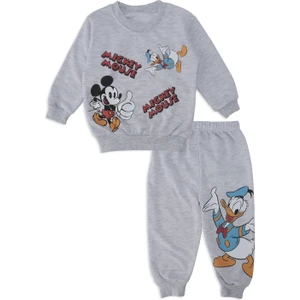 Erkek Bebek Mickey Mouse Disyney Baskılı 2'li Alt Üst Takım