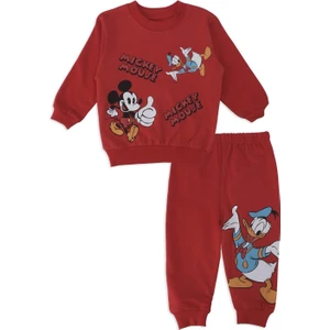 Erkek Bebek Mickey Mouse Disyney Baskılı 2'li Alt Üst Takım