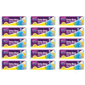 güçlü Çöp Torbası Orta Boy 15 li x15 Adet