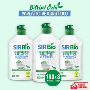 Sır Bio 3 Adet Bitkisel Özlü Bulaşık Makinesi Parlatıcı & Kurutucu (500 ml x 3)