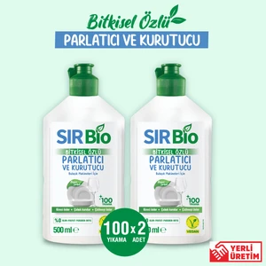 Sır Bio 2'li Set Bitkisel Özlü Bulaşık Makinesi Parlatıcı & Kurutucu (500 ml x 2)