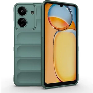 M.TK Moveteck Xiaomi Poco C65 Kılıf Mat Hisli Dalgalı Elde Kaymaz Parmak Izi Yapmaz Içi Kadife Yumuşak Silikon