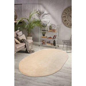 Enva Home Jel Taban Yıkanabilir Peluş Oda Ve Koridor Overloklu Uzun Tüylü Oval Halı Vizon