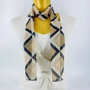 Tedz Collection Paredora Geometrik Desenli Kahve Krem Uzun Fular