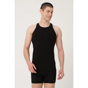 FSM1453 Erkek Pamuklu Süprem Penye Slim Fit Halter Yaka Sporcu Likarlı Atlet - 1005