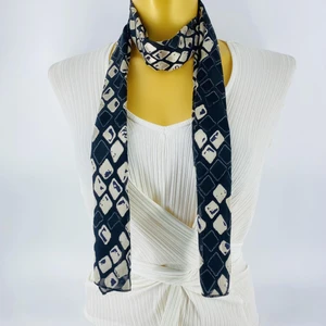 Tedz Collection Paredora Yakma Ipek Baklava Desenli Siyah Uzun Fular