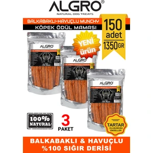 Balkabaklı & Havuçlu %100 Sığır Derisinden Munchy Stick Çiğnemelik Yenilebilir 150 Adet 1350 Gr.