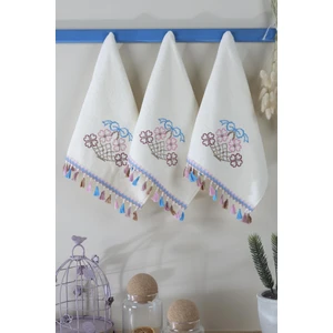Mutfak ve Banyo Havlusu 30X50 %100 Pamuk 3 Lü Set Beyaz