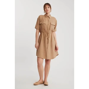 Kapak Cepli Beli Bağlamalı Elbise