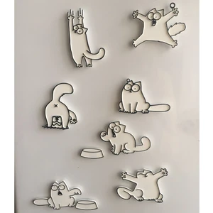 Nana Art 7 Farklı Simon's Cat Kedi Magnet Mıknatıslı  Buzdolabı Süsü