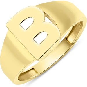 Fiyonk Kuyumculuk 14 Ayar Altın Taşsız B Harfli Yüzük