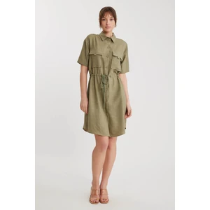 Kapak Cepli Beli Bağlamalı Elbise