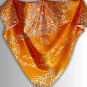 Pozitif Marka Meditasyon Koleksiyonu Fil Desenli Turuncu Bandana Fular