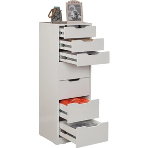 Pasific Home Flow Çekmeceli Şifonyer, Beyaz ,7 Çekmeceli