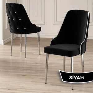 Concept Krax Serisi  Babyface Kumaş Yemek Odası Sandalye Gümüş Metal Ayak 1 Adet Sandalye