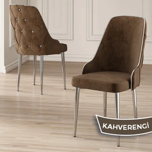 Concept Krax Serisi  Babyface Kumaş Yemek Odası Sandalye Gümüş Metal Ayak 1 Adet Sandalye