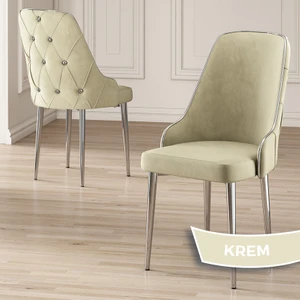 Concept Krax Serisi  Babyface Kumaş Yemek Odası Sandalye Gümüş Metal Ayak 1 Adet Sandalye