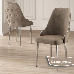 Concept Krax Serisi  Babyface Kumaş Yemek Odası Sandalye Gümüş Metal Ayak 1 Adet Sandalye