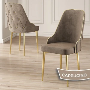 Concept Krax Serisi  Babyface Kumaş Yemek Odası Sandalyesi Gold Metal Ayak 1 Adet Sandalye