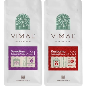 Vımal Avantajlı 2'li Set Devedikeni Tohumu Tozu 500 gr + Kuşburnu Çekirdeği Tozu 500 gr