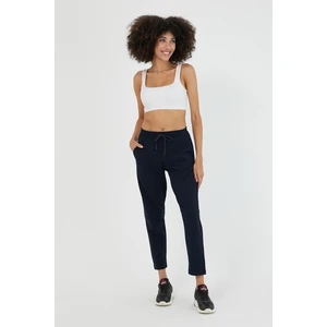Kadın Lacivert Regular Fit Düz Paça Beli Lastikli Bağcıklı Eşofman Altı