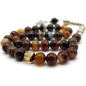 Hareli Akik Taşı Tesbih 8 mm Küre Kesim