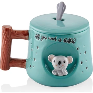 The Mia Koala Kapaklı ve Kaşıklı Kupa 370 ml